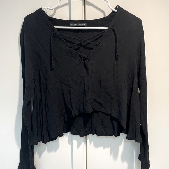 Brandy Melville Cropped Tunic Shirt LS - Picture 6 of 6